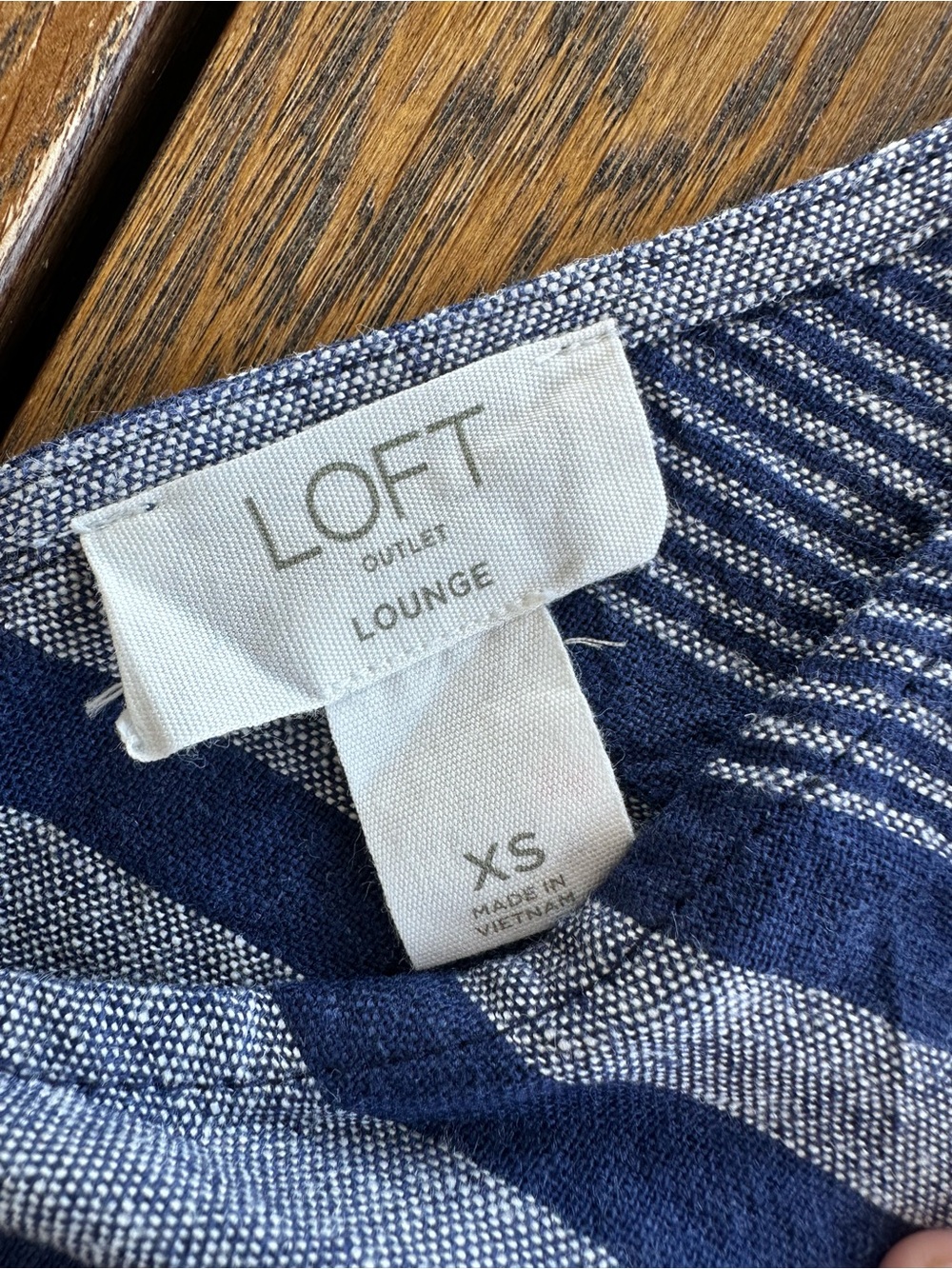 LOFT Outlet Lounge Resort Beach Summer Dress Stripe Linen Blend Women's Size XS - Picture 5 of 10